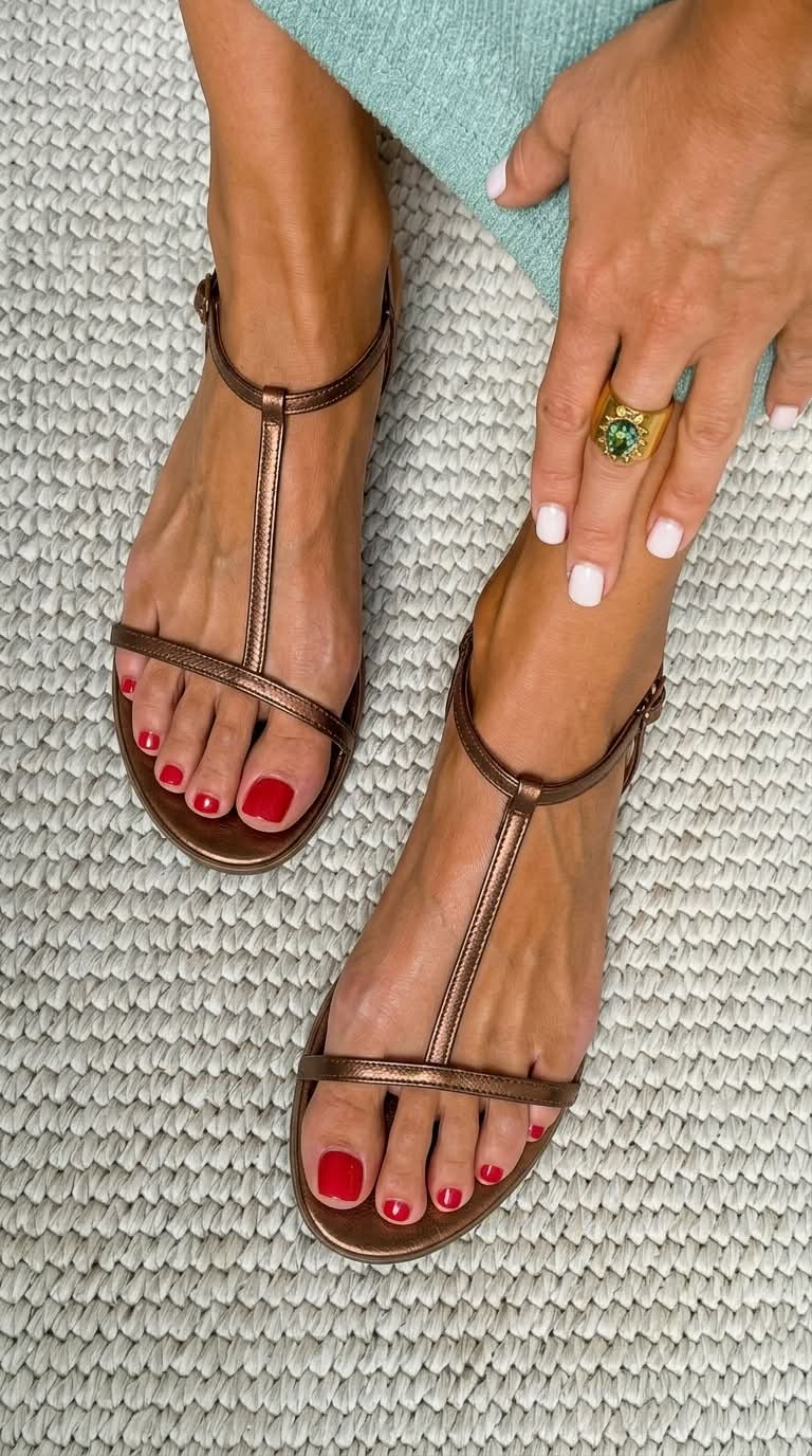 Emma™ | Gyldne Sommersandaler