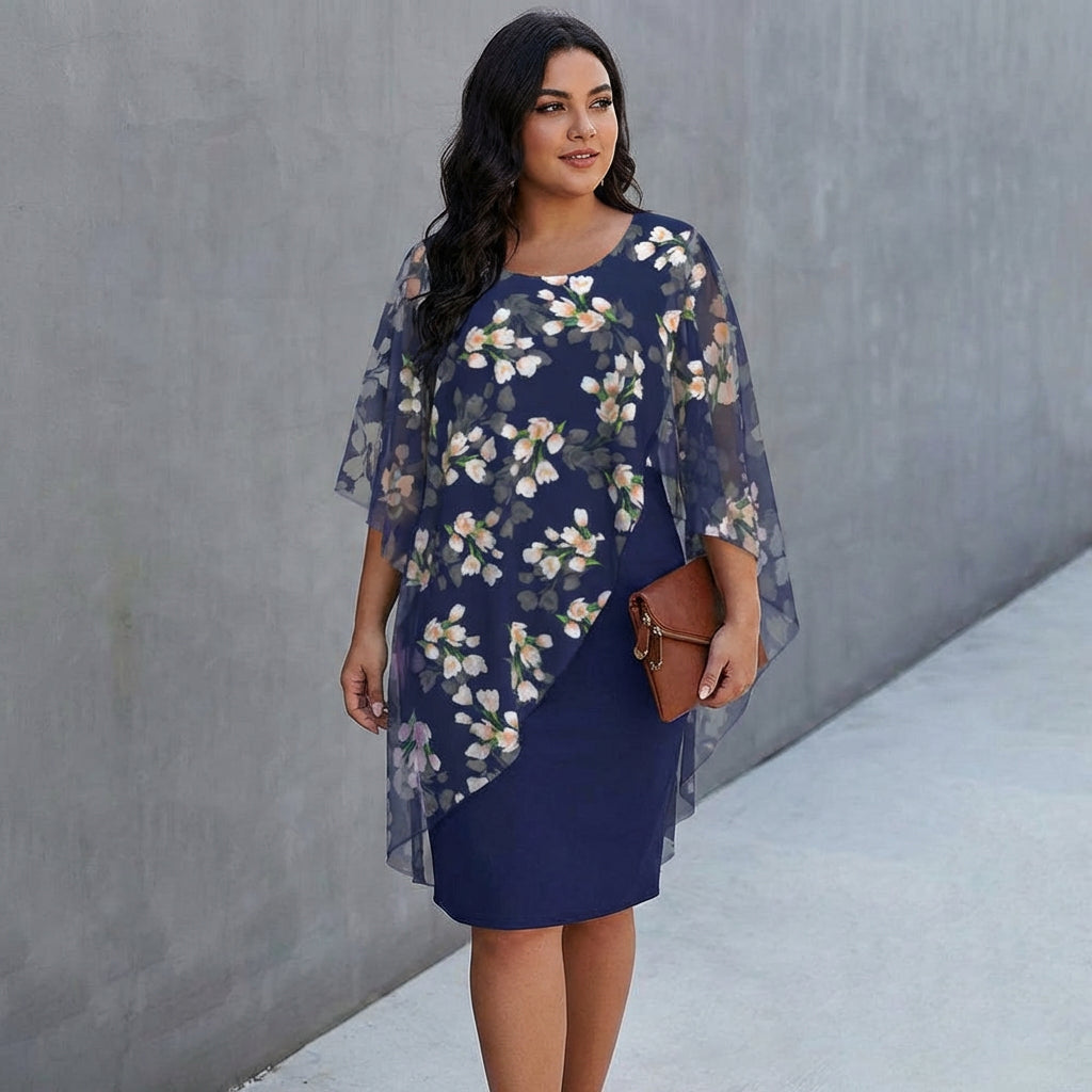 SABINE - Elegant kjole med print