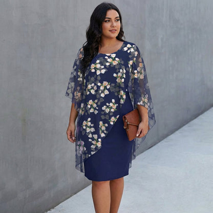 SABINE - Elegant kjole med print