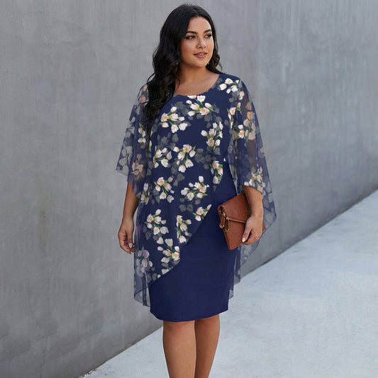 SABINE - Elegant kjole med print