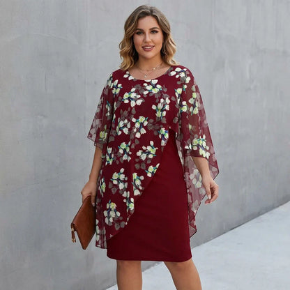 SABINE - Elegant kjole med print