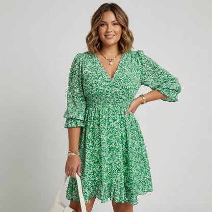 Linnea | Blomstret pufærmekjole