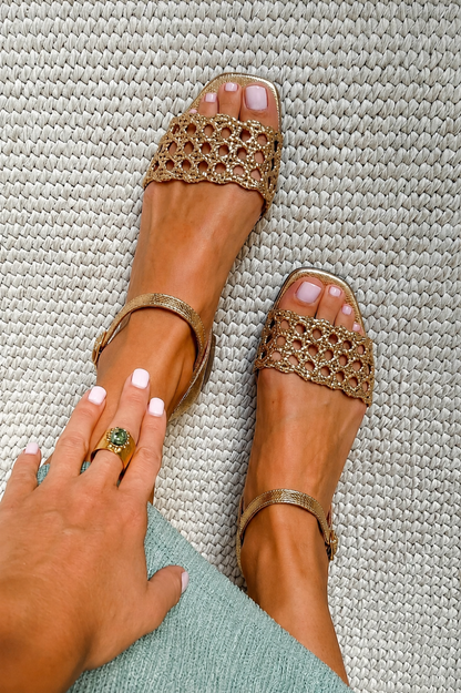 Astrid™ | Gyldne Sandaler Sommercharme