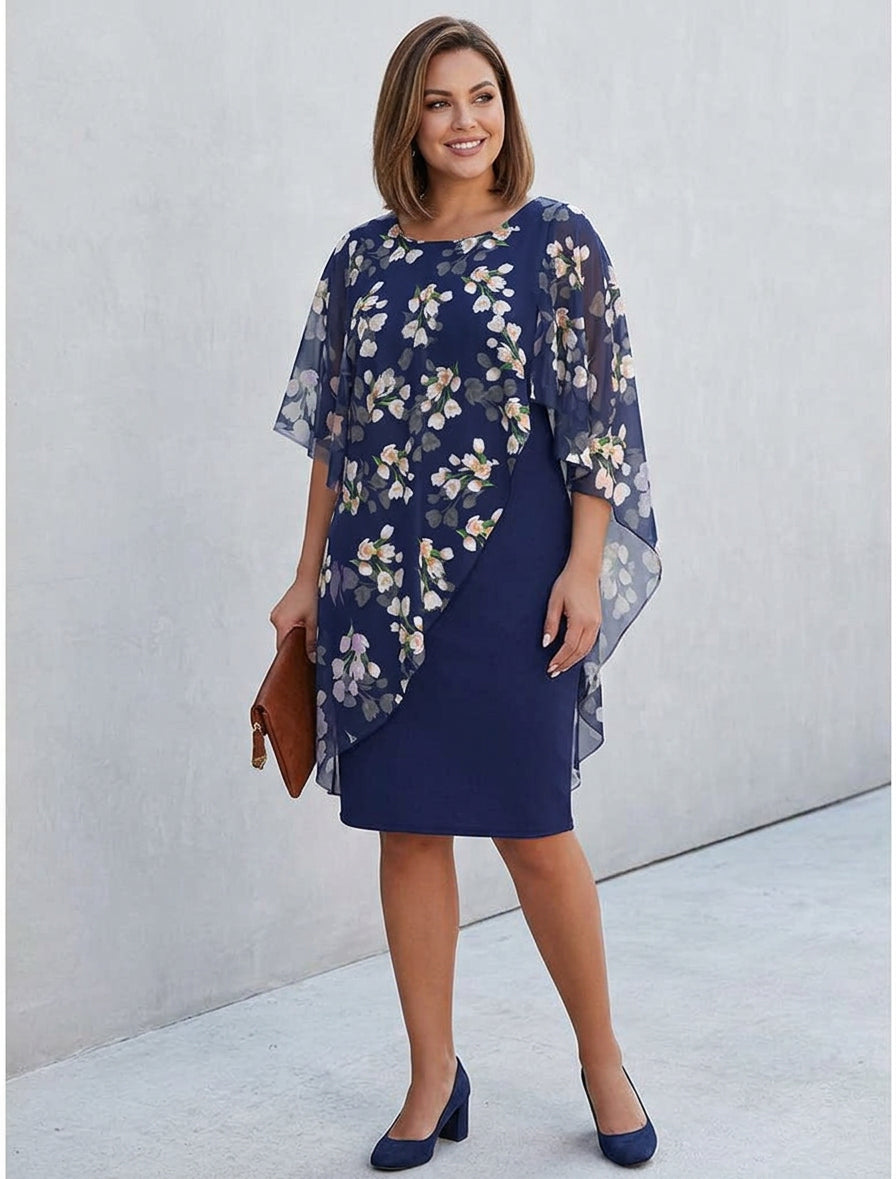 SABINE - Elegant kjole med print
