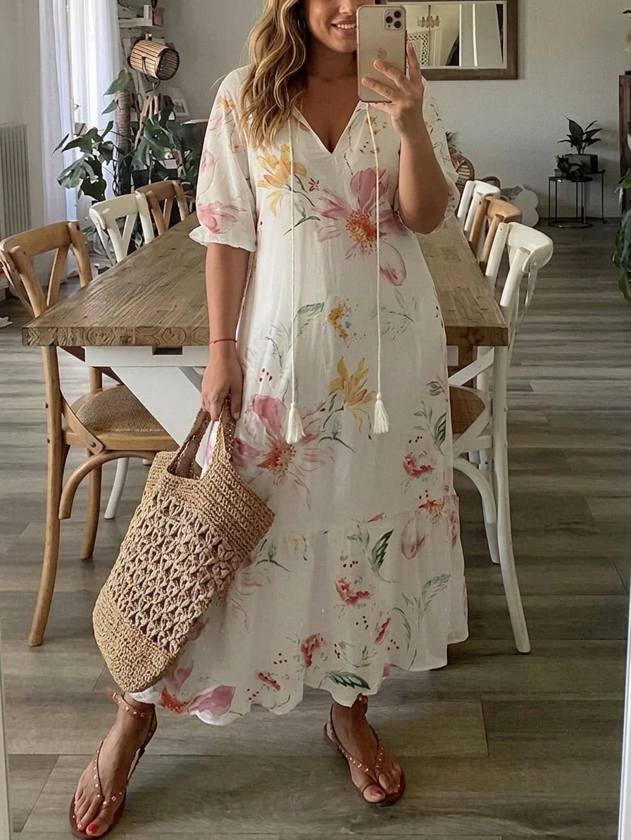 Rosalind - Boho kjole med mavedækning