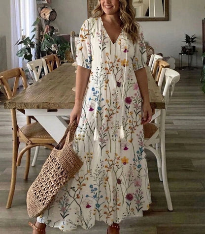 Rosalind - Boho kjole med mavedækning