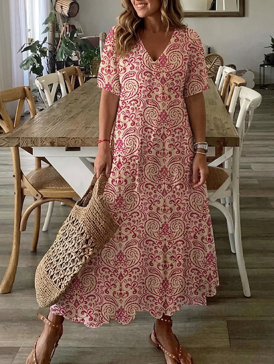 Rosalind - Boho kjole med mavedækning