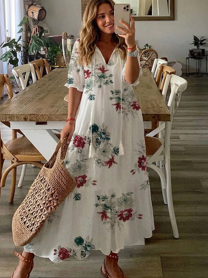 Rosalind - Boho kjole med mavedækning